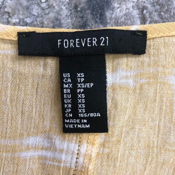 Forever 21 Yellow Off the Shoulder Boho Dress - XS - Picture 7 of 8